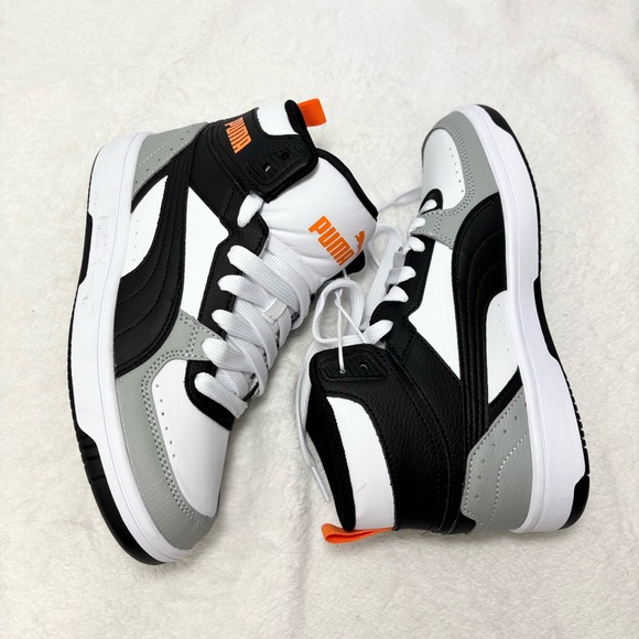 Puma High-Top Sneakers in Black, White, and Gray Size 4.5 - Picture 8 of 10